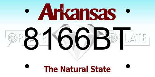 8166BT Arkansas License Plate