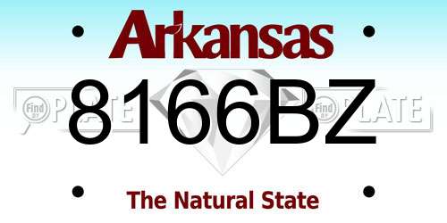 8166BZ Arkansas License Plate