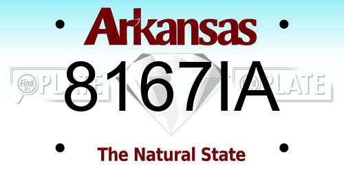 8167IA Arkansas License Plate