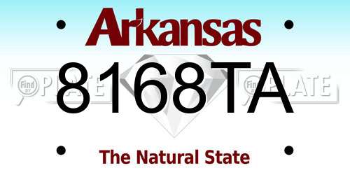 8168TA Arkansas License Plate