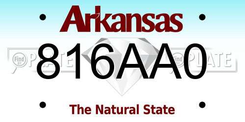 816AA0 Arkansas License Plate