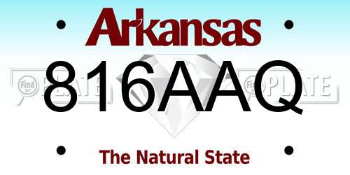 816AAQ Arkansas License Plate