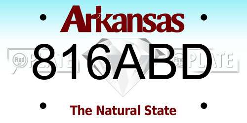 816ABD Arkansas License Plate