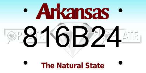 816B24 Arkansas License Plate