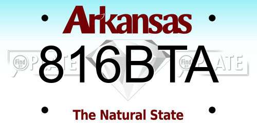 816BTA Arkansas License Plate