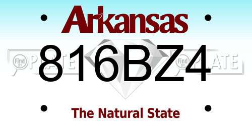 816BZ4 Arkansas License Plate