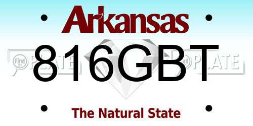 816GBT Arkansas License Plate