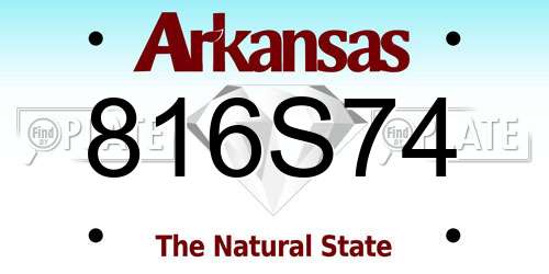 816S74 Arkansas License Plate