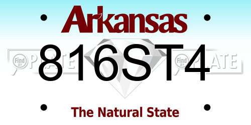 816ST4 Arkansas License Plate