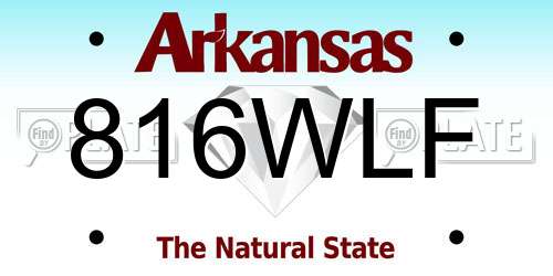 816WLF Arkansas License Plate