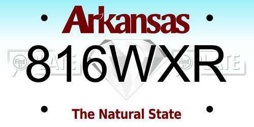 816WXR Arkansas License Plate