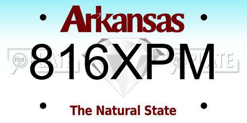 816XPM Arkansas License Plate
