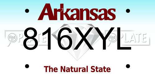 816XYL Arkansas License Plate