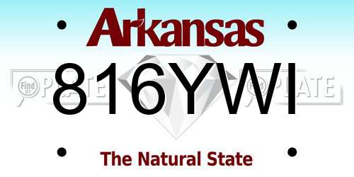 816YWI Arkansas License Plate