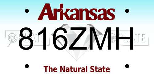 816ZMH Arkansas License Plate