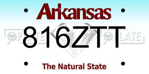 816ZTT Arkansas License Plate