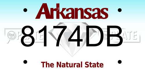 8174DB Arkansas License Plate