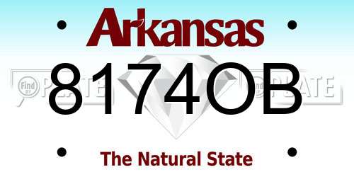 8174OB Arkansas License Plate