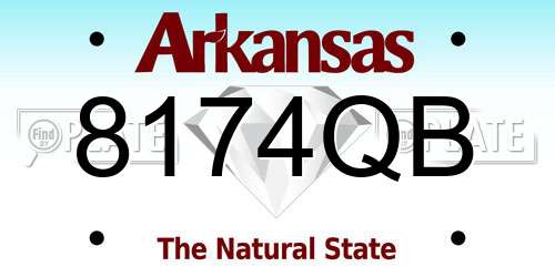 8174QB Arkansas License Plate