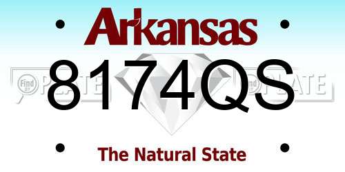 8174QS Arkansas License Plate
