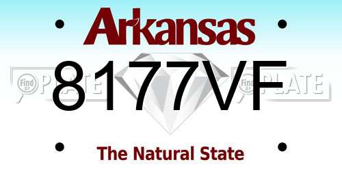 8177VF Arkansas License Plate