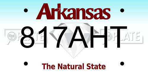 817AHT Arkansas License Plate