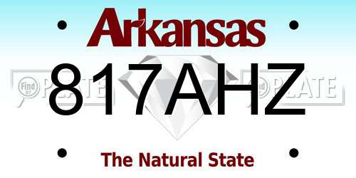 817AHZ Arkansas License Plate