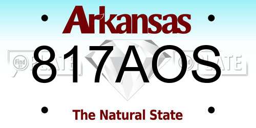 817AOS Arkansas License Plate
