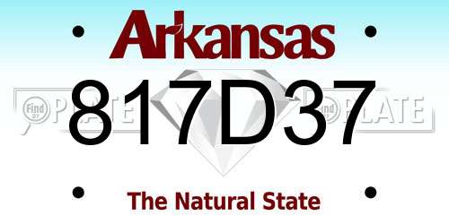817D37 Arkansas License Plate