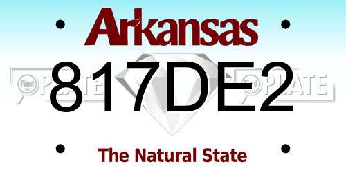 817DE2 Arkansas License Plate