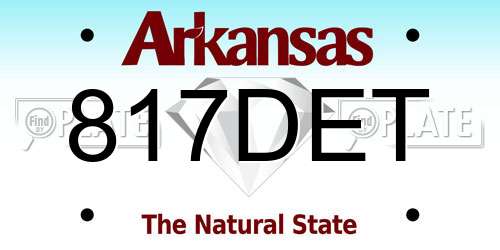 817DET Arkansas License Plate