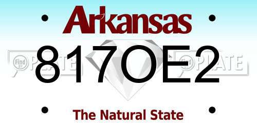 817OE2 Arkansas License Plate