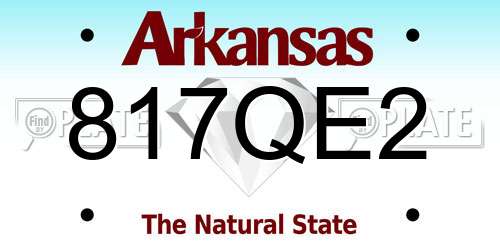 817QE2 Arkansas License Plate