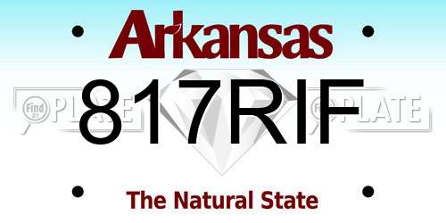817RIF Arkansas License Plate