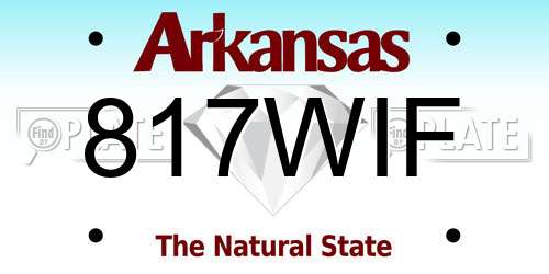 817WIF Arkansas License Plate