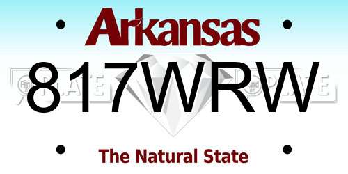 817WRW Arkansas License Plate