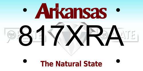 817XRA Arkansas License Plate