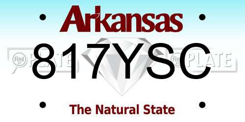 817YSC Arkansas License Plate