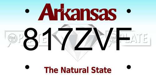 817ZVF Arkansas License Plate