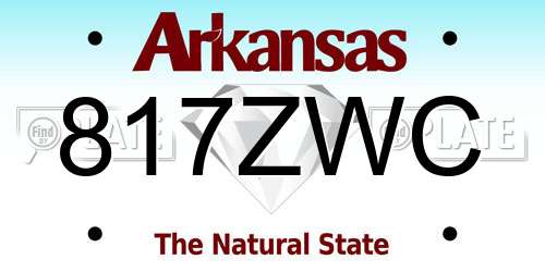 817ZWC Arkansas License Plate