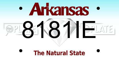 8181IE Arkansas License Plate