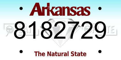 8182729 Arkansas License Plate