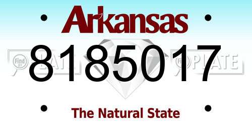8185017 Arkansas License Plate