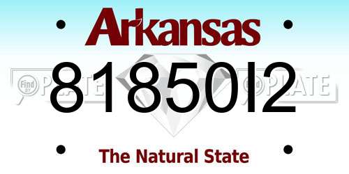 81850I2 Arkansas License Plate