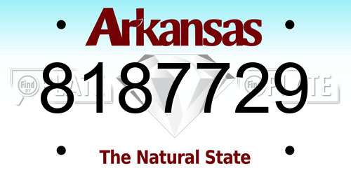 8187729 Arkansas License Plate