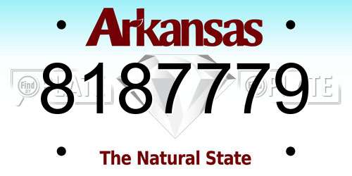 8187779 Arkansas License Plate