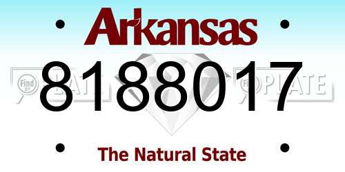 8188017 Arkansas License Plate
