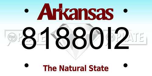 81880I2 Arkansas License Plate