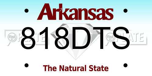 818DTS Arkansas License Plate