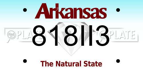 818II3 Arkansas License Plate